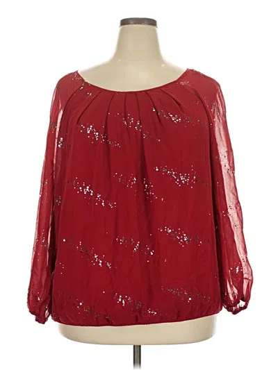 Pre-owned Valerie Stevens Long Sleeve Blouse In Red