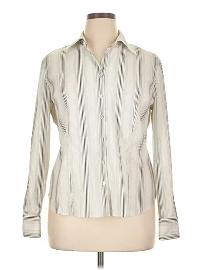 Pre-owned Valerie Stevens Long Sleeve Button Down Shirt In Ivory