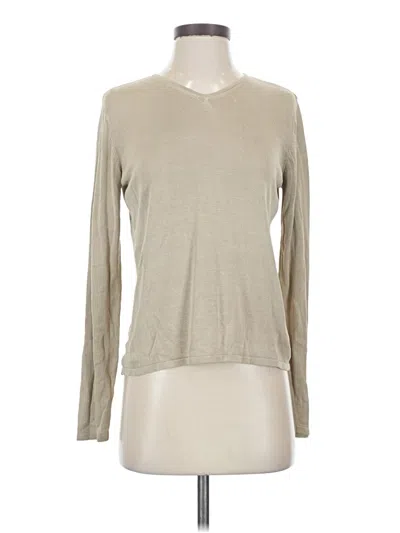 Pre-owned Valerie Stevens Long Sleeve Top Tan Crew Neck Tops