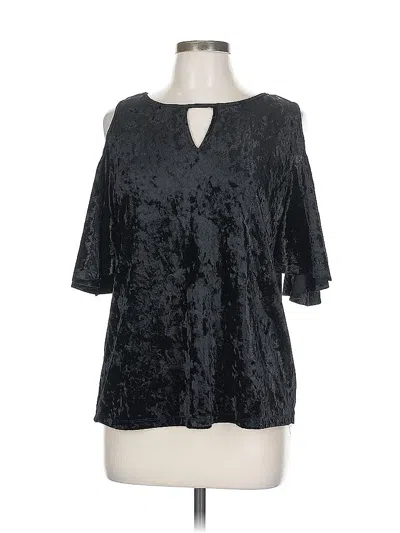 Pre-owned Valerie Stevens Short Sleeve Blouse In Black