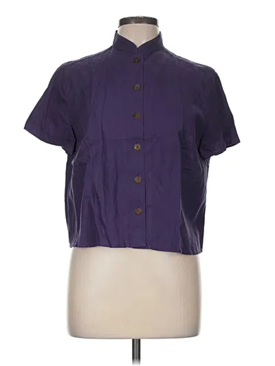 Pre-owned Valerie Stevens Short Sleeve Blouse In Purple