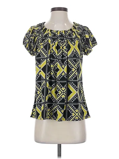 Pre-owned Valerie Stevens Short Sleeve Blouse In Yellow