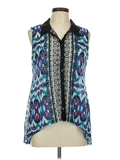 Pre-owned Valerie Stevens Sleeveless Blouse In Blue
