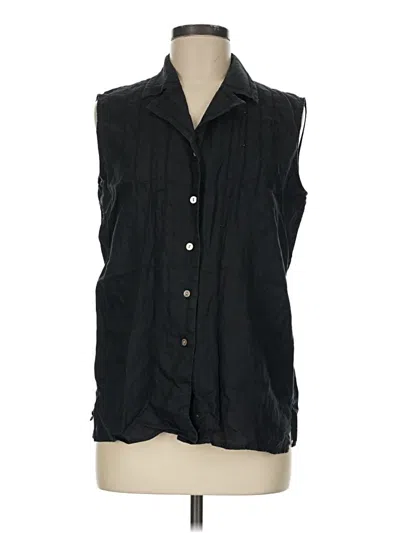Pre-owned Valerie Stevens Sleeveless Button Down Shirt In Black