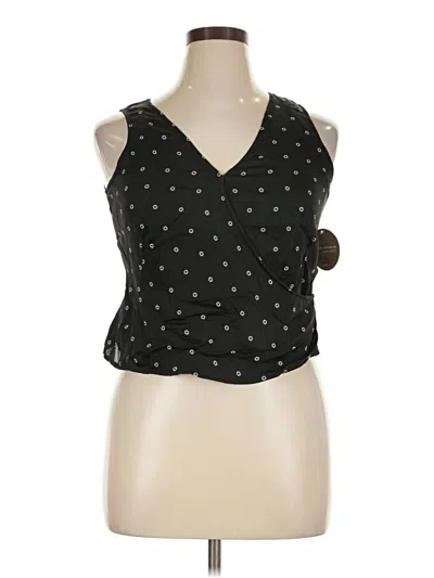 Pre-owned Valerie Stevens Sleeveless Silk Top Black One Shoulder Neckline Tops
