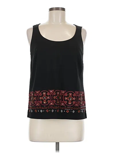 Pre-owned Valerie Stevens Sleeveless Top Black Halter Neckline Tops