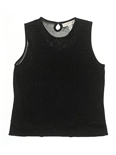Pre-owned Valerie Stevens Sleeveless Top Black Keyhole Neckline Tops