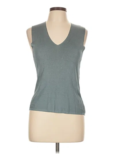 Pre-owned Valerie Stevens Sleeveless Top Gray V-neck Tops