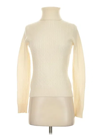 Pre-owned Valerie Stevens Turtleneck Sweater In White