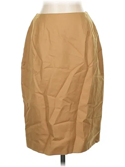 Pre-owned Valerie Stevens Wool Skirt In Tan
