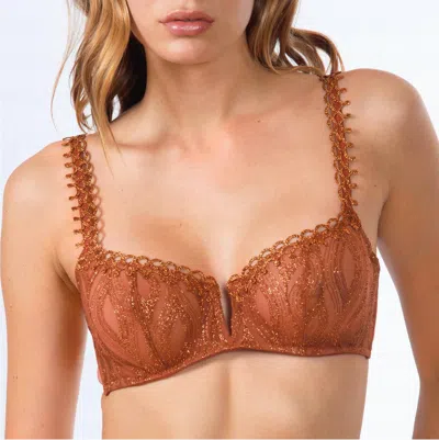 Valery Prestige Arabian Nights Unpadded Underwired Bra In Terracotta In Brown