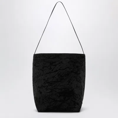 Valesque Black Velvet Mini Bucket Tote Bag