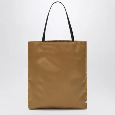 Valesque Small Thea Tote Bag In Dark Ochre Satin Nylon