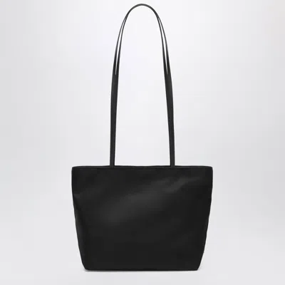 Valesque Spaghetti Tote Bag In Black Satin Nylon