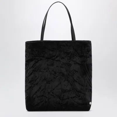Valesque Thea Black Bag In Velvet In Orange