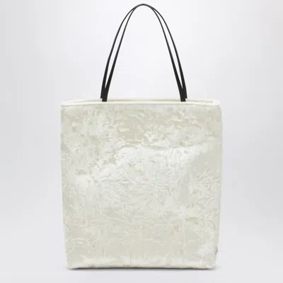 Valesque Thea White Bag In Velvet In Red