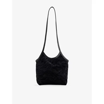 Valesque Womens Cami Small Crushed Velvet Shoulder Bag Black