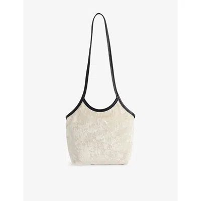 Valesque Womens Cami Small Crushed Velvet Shoulder Bag Snow