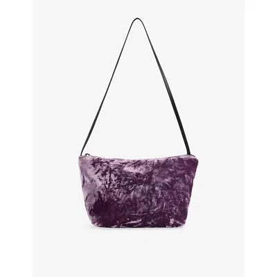 Valesque Womens Corset Crushed Velvet Shoulder Bag Lilac