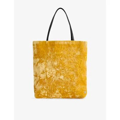 Valesque Womens Thea Crushed Velvet Tote Bag Honey