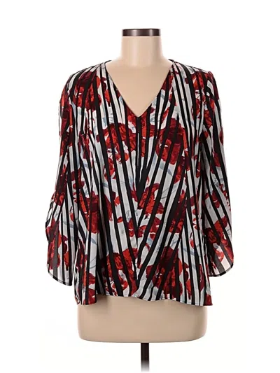 Pre-owned Valette 3/4 Sleeve Blouse In Red