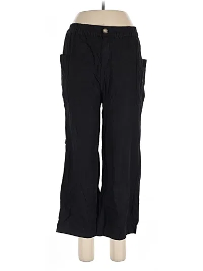 Pre-owned Valette Linen Pants In Black