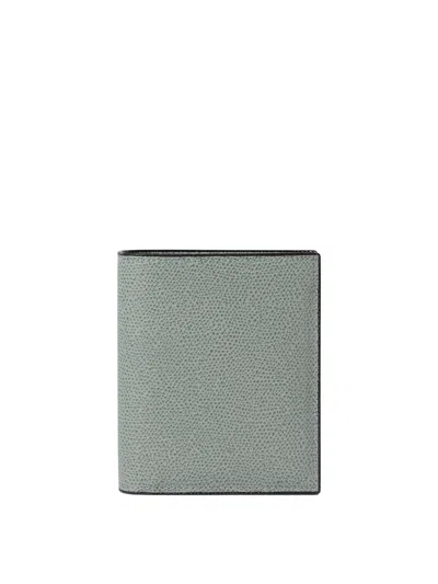 Valextra "3 Cc" Compact Wallet In Grey