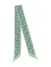 Valextra Astratto Silk Ribbon Chevron Pattern Lightweight In Green