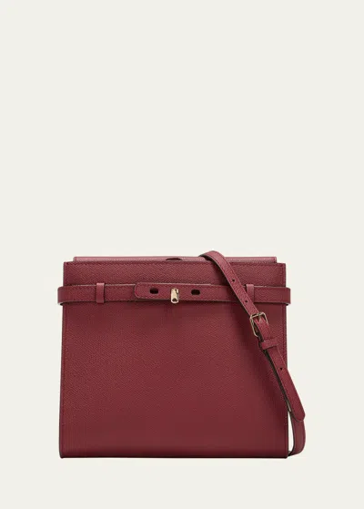 Valextra B-tracollina Leather Shoulder Bag In Bordeaux Rbx