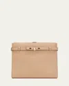 Valextra B-tracollina Leather Shoulder Bag In Mbc Beige Cachemire