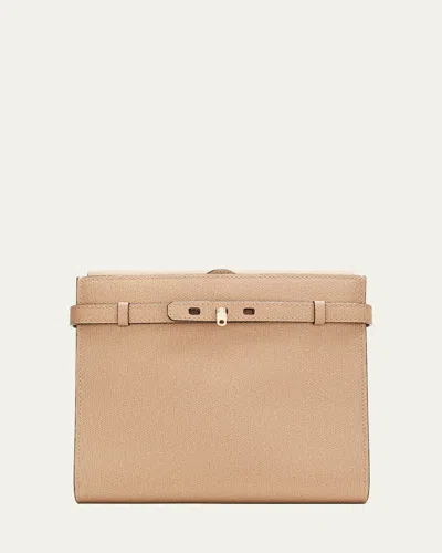 Valextra B-tracollina Leather Shoulder Bag In Mbc Beige Cachemire