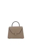 Valextra Micro Iside Grain Leather Top Handle Bag In Nude