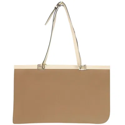 Pre-owned Valextra Beige Ivory Leather Handbag Tote Bag () In Beige, Ivory