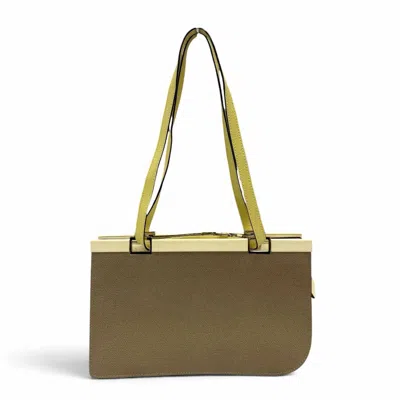 Pre-owned Valextra Beige Ivory Yellow Leather Handbag Tote Bag () In Beige, Ivory, Yellow