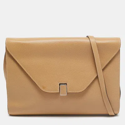Pre-owned Valextra Beige Leather Iside Flap Shoulder Bag