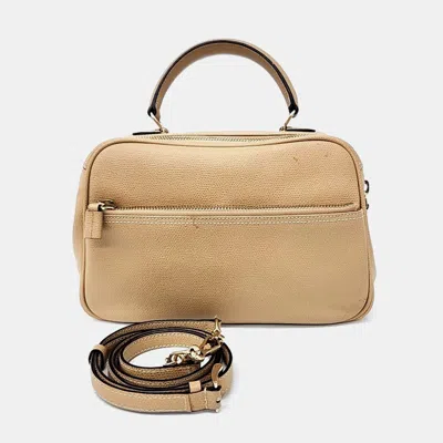 Pre-owned Valextra Beige Leather Linea S