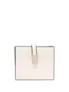 Valextra Bi-fold Leather Wallet In Weiss