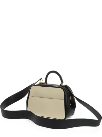 Valextra Bicolor Leather Tote Bag In Neutral
