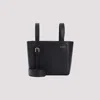 Valextra Micro Soft Leather Bucket Bag In Black