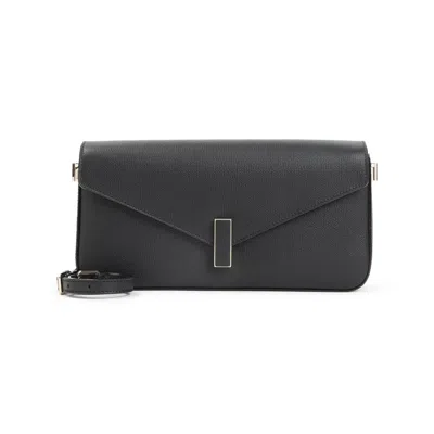 VALEXTRA VALEXTRA BLACK CALF LEATHER ISIDE SHOULDER BAG