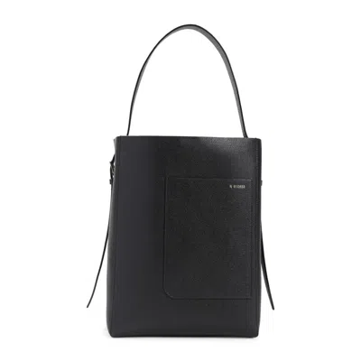 Valextra Medium Soft Grained Leather Tote Bag In Black
