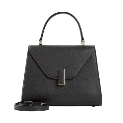 Valextra Mini Iside Leather Top Handle Bag In Black