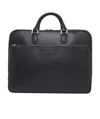 Valextra Black Leather Briefcase In Black