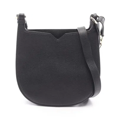 Pre-owned Valextra Black Leather Handbag Shoulder Bag ()