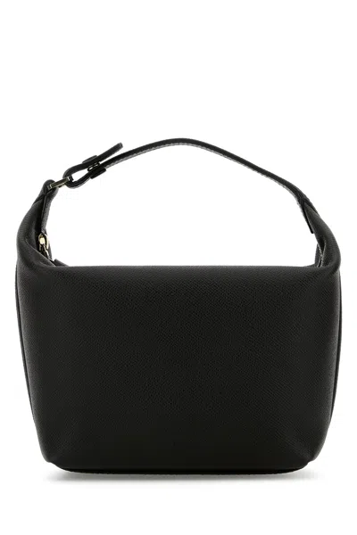 Valextra Black Leather Mochi Handbag