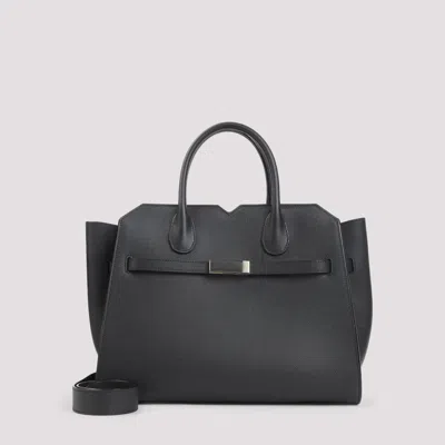 VALEXTRA BLACK MILANO MEDIUM SATCHEL
