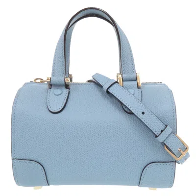 Pre-owned Valextra Blue Leather Handbag Shoulder Bag ()
