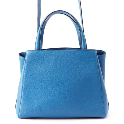 Pre-owned Valextra Blue Leather Handbag Shoulder Bag ()