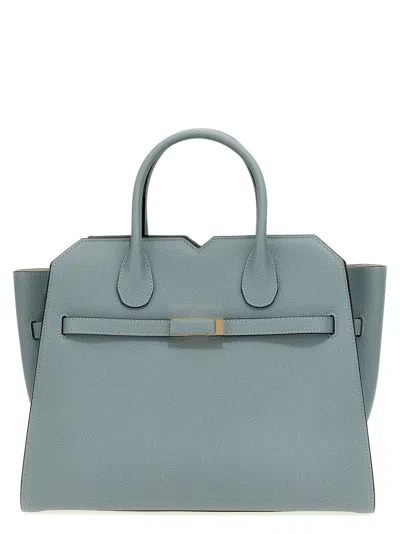VALEXTRA BLUE MILANO MEDIUM HANDBAG