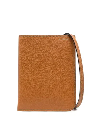 Valextra Mini Soft Leather Crossbody Bag In Brown